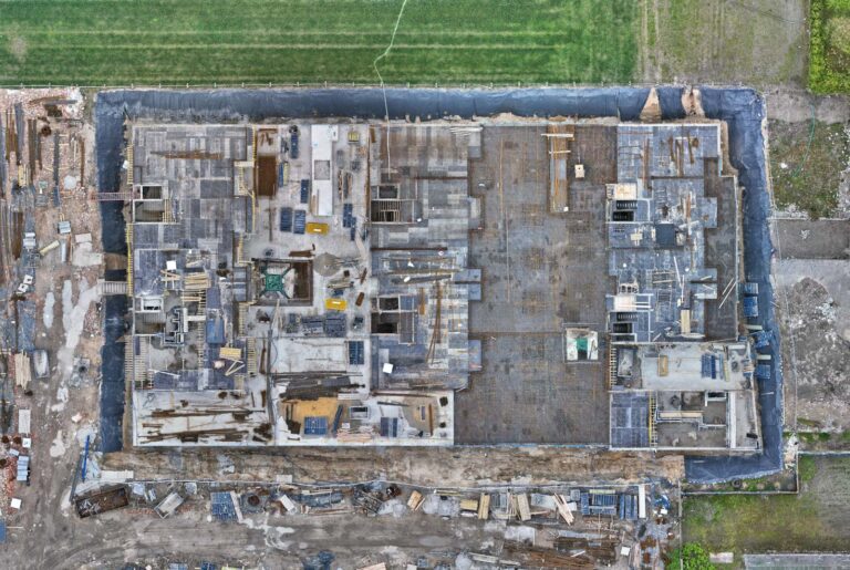 Ortofotomapa z drona placu budowy