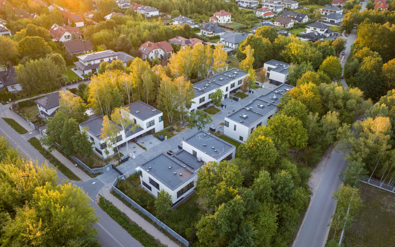 Zdjęcie nieruchomości z drona dla dewelopera