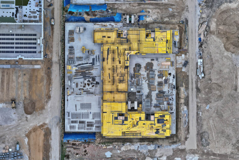 Ortofotomapa z drona placu budowy